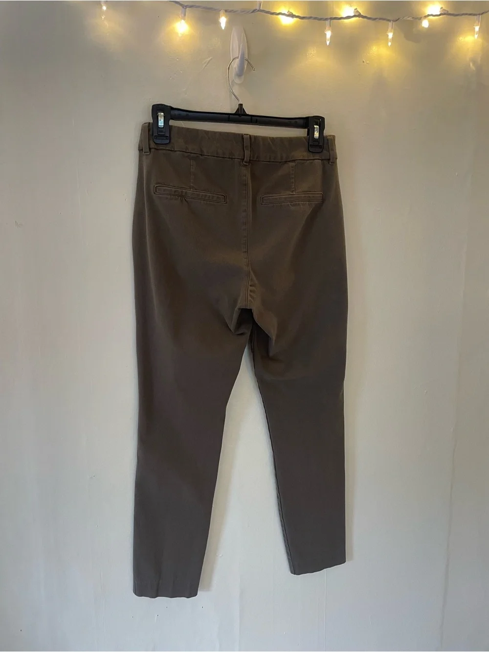 Old Navy Pixie Skinny Trouser Slim Straight Ankle Brown Office Work Mid Rise - Picture 7 of 15